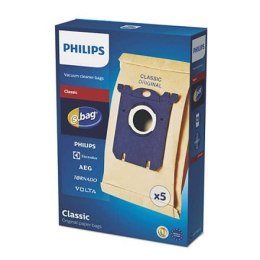 Philips S-bag Vacuum cleaner bags FC8019/01 Paper bag, Universal dust bag for all Philips and Electrolux, Brown