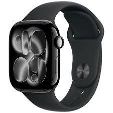Apple Watch Series 11 GPS + Cellular 46mm Jet Black Aluminium Case with Black Sport Band - S/M