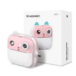 Mini drukarka termiczna WDT-01 z aparatem kamerą dla dzieci - różowa