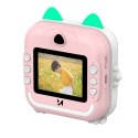 Mini drukarka termiczna WDT-01 z aparatem kamerą dla dzieci - różowa