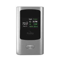 Powerbank 10000mAh z wyświetlaczem USB-A USB-C 45W - szary