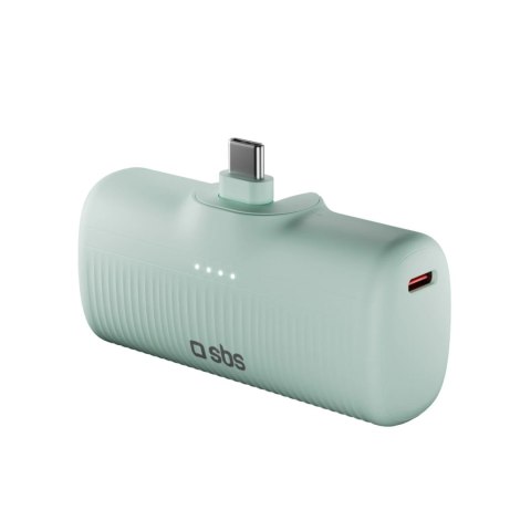 Powerbank EcoPower 5000 mAh 10W z wbudowanym portem USB-C - zielony