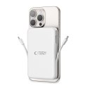 Powerbank magnetyczny PB31 10000mAh 15W MagSafe z kablami USB-C iPhone Lightning - biały