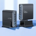 Stacja ładująca do urządzeń z wyświetlaczem 3x USB-C 2x USB-A GaN 140W - czarna