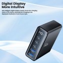 Stacja ładująca do urządzeń z wyświetlaczem 3x USB-C 2x USB-A GaN 140W - czarna