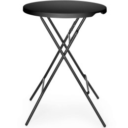 Stolik koktajlowy barowy cateringowy składany śr. 80x110 cm - czarny