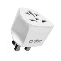 Adapter sieciowy podróżny uniwersalny UK - biały