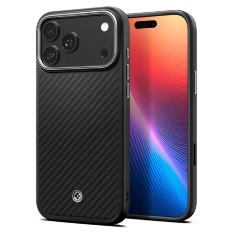 Etui ochronne case na iPhone 17 Pro Max Enzo Aramid T MagSafe - czarno-srebrne