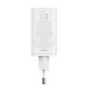 Ładowarka sieciowa USB-C USB-A GaN6 Pro 100W z kablem USB-C 1m - biała