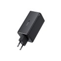 Ładowarka sieciowa USB-C USB-A GaN6 Pro 100W z kablem USB-C 1m - czarna