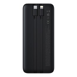 Powerbank 10000mAh 22.5W z wyświetlaczem kablami USB-C iPhone Lightning Lipow - czarny