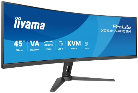 Iiyama G-MASTER 45"LCD Curved Bus. UWQHD monitor komputerowy 114,3 cm (45") 5120 x 1440 px Dual QHD LED Czarny