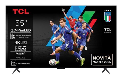 Telewizor TCL 55Q6C QD-Mini LED 55'' 4K Ultra HD Google TV Dolby Atmos DVB-T2 Metaliczny