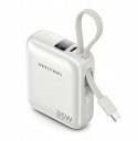 Powerbank Vention 10000mAh 35W PD z wbudowanym kablem USB-C beżowy