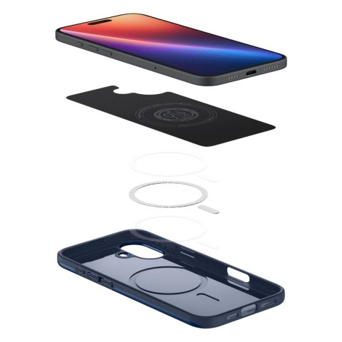 Etui ochronne na iPhone 16 Thin Fit Magsafe - niebieskie