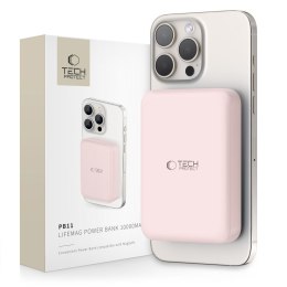 Powerbank magnetyczny PB11 10000mAh 15W MagSafe z kablem USB-C - różowy