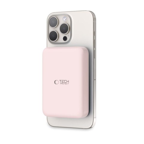 Powerbank magnetyczny PB11 10000mAh 15W MagSafe z kablem USB-C - różowy