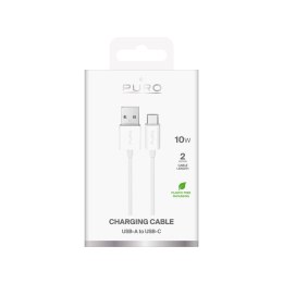 Kabel przewód USB-A - USB-C 10W TPE 2m - biały