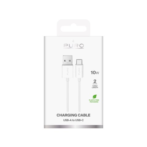 Kabel przewód USB-A - USB-C 10W TPE 2m - biały