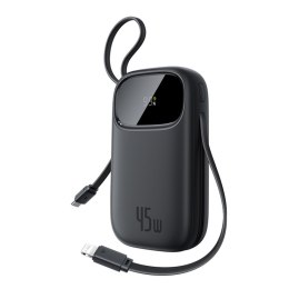 Powerbank 20000mAh 45W z wyświetlaczem kablami USB-C Lightning EnerFill FC31 - czarny