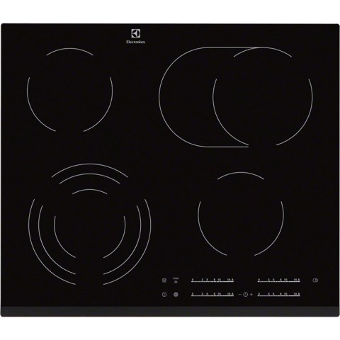 Płyta ceramiczna Electrolux EHF6547FXK 60 cm | 4 pola | wskaźnik ciepła resztkowego | timer | czarny