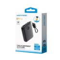 Powerbank Vention 10000mAh 2 x USB-C 1x USB-A z wyświetlaczem 22,5W czarny