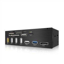 Raidsonic ICY BOX Standard 5.25" drive bay USB 3.0 multi card reader with an eSATA port and a USB charging port