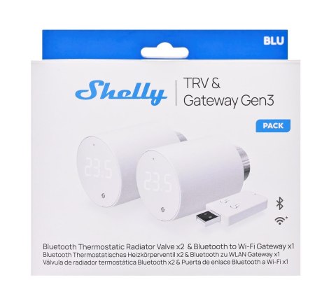Inteligentna głowica termostatyczna WiFi/BT Shelly TRV, 2 sztuki