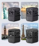 Uniwersalny adapter podróżny z ładowarką Vention 65W GaN 2x USB-A 2x USB-C czarny