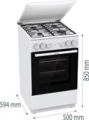 Kuchnia gazowo-elektryczna GORENJE GK5A22WH | termoobieg | grill | biały
