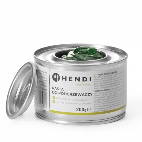 Pasta etanol BIO do podgrzewaczy w puszce zestaw 6x200g - Hendi 194357