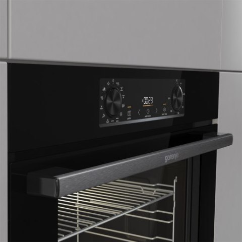 Piekarnik elektryczny Gorenje BO6737E02BG 77 l | termoobieg | grill | czyszczenie parowe | czarny