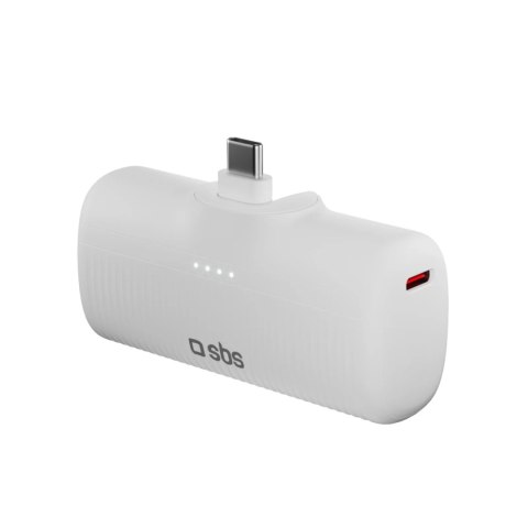 Powerbank EcoPower 5000 mAh 10W z wbudowanym portem USB-C - biały