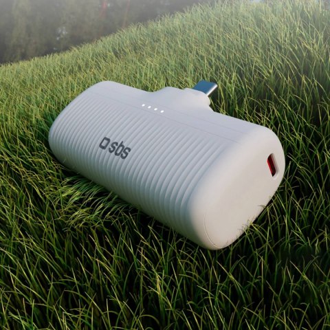 Powerbank EcoPower 5000 mAh 10W z wbudowanym portem USB-C - biały