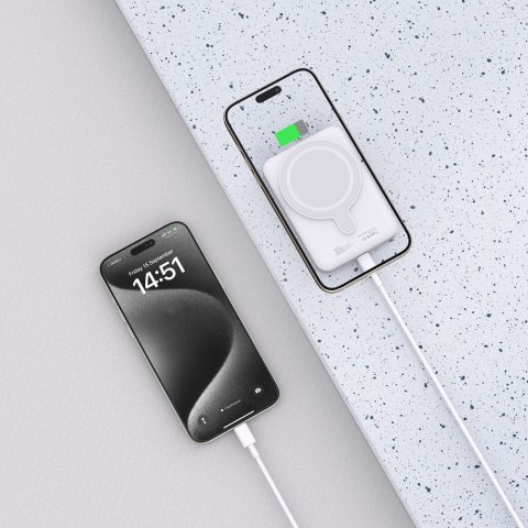 Powerbank magnetyczny 10000mAh LifeMag PB11 MagSafe 15W USB-C z kablem USB-C