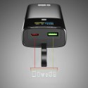 Powerbank z wyświetlaczem 10000mAh PD 20W LCD kablem USB-C - szary