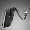 Powerbank z wyświetlaczem 10000mAh PD 20W LCD kablem USB-C - szary