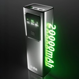 Powerbank z wyświetlaczem 20000mAh PD 100W LCD - szary