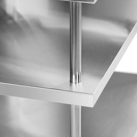 Stół blat barowy roboczy gastronomiczny z rantem 4 półki STAL 250 x 60 x 105 cm