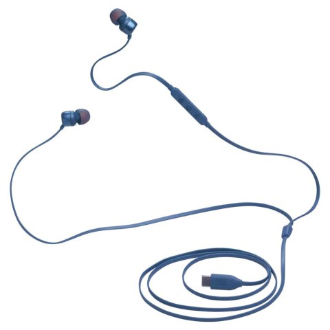 Słuchawki dokanałowe przewodowe JBL Tune 310C USB-C - niebieskie