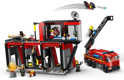 LEGO City 60414 - Remiza strażacka z wozem strażackim