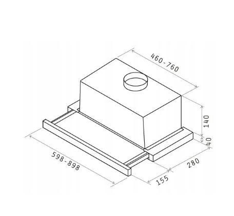Okap teleskopowy ELICA ELITE 14 LUX BL/A/60 czarny - PRF0037991B