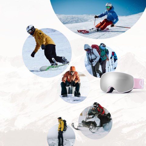 Gogle narciarskie dziecięce nieparujące UV400 M/L - różowe