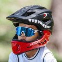 Kask rowerowy dziecięcy z odpinaną szczęką rozmiar M 54-58cm - czarny rekin