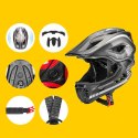 Kask rowerowy dziecięcy z odpinaną szczęką rozmiar S - szary