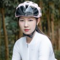 Kask rowerowy z odpinaną szybką daszkiem filtrem UV - różowy