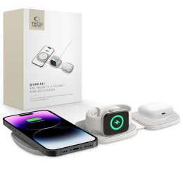 Ładowarka indukcyjna 3w1 na smartfon Apple Watch AirPods MagSafe - szara