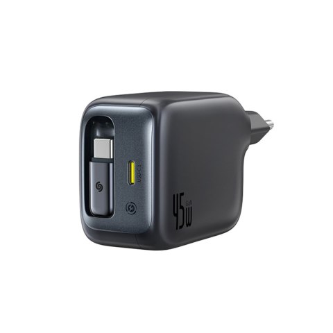 Ładowarka sieciowa USB-C ze zwijanym kablem USB-C EnerCore CJ11 45W - czarna