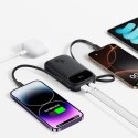 Powerbank 10000mAh 45W z kablami USB-C iPhone Lightning EnerFill FC31 - czarny