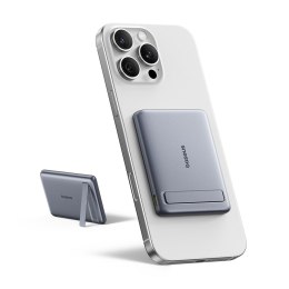 Powerbank ultracienki 5000mAh z podstawką kablem PicoGo AM31 Qi2 MagSafe 20W - szary